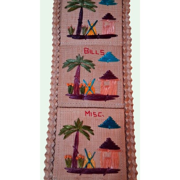 Handwoven Wall Organizer With "Letters Bills Misc" Compartments Philippines Desi - Picture 2 of 9